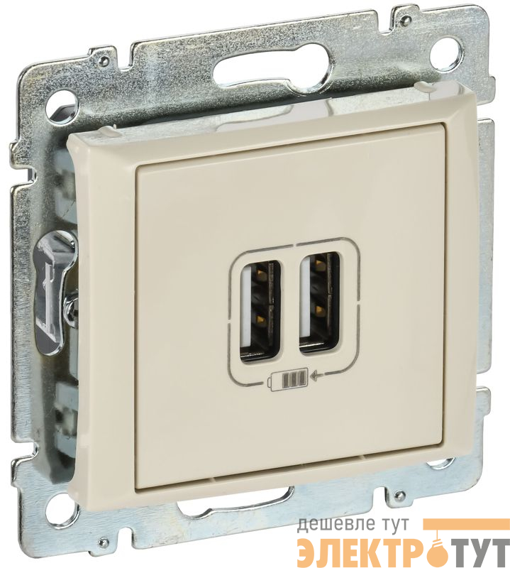 Розетка USB 2-м СП Valena механизм сл. кость (DIY-упак.) IEK 694372