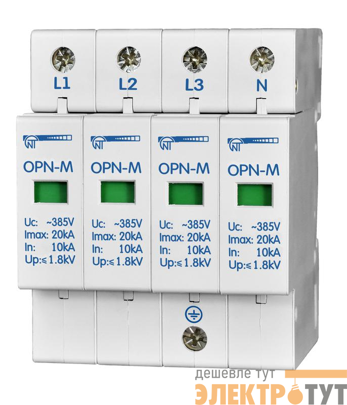 Ограничитель перенапряжения ОПН-М (4S) 30кА 4 модуля 380В In:30кА НовАтек-Электро 567894-30