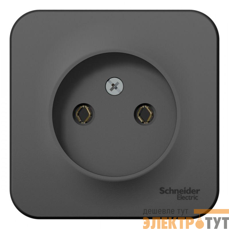 Розетка 1-м ОП Blanca 16А IP20 250В без заземл. без защ. шторок антрацит SE BLNRA000106
