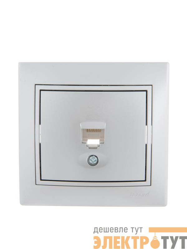 Розетка компьютерная 1-м СП Mira RJ45 сер. метал. LEZARD 701-1010-139