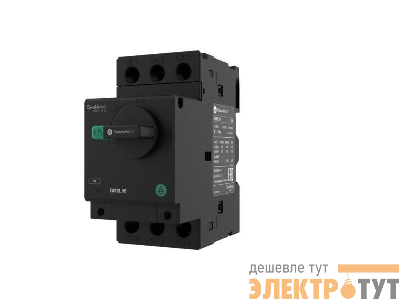 Выключатель автоматический с защ. двигателя GM2L 1.0А магнит. расцеп. поворотн. рокоят. SE GM2L05