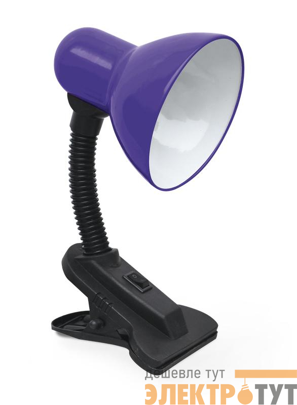 Светильник настольный СНП 21Ф 40Вт E27 230В под лампу на прищепке с подвесом фиолет. IN HOME 4690612046990