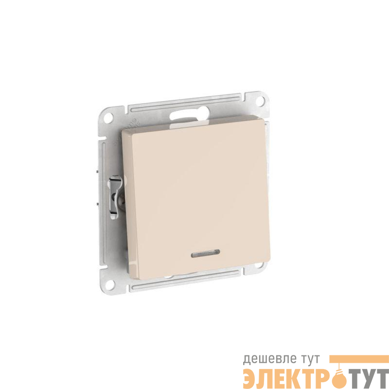 Переключатель 1-кл. AtlasDesign (сх. 6а) 10AX с подсветкой быстрозажим. клем. механизм беж. SE ATN000263S