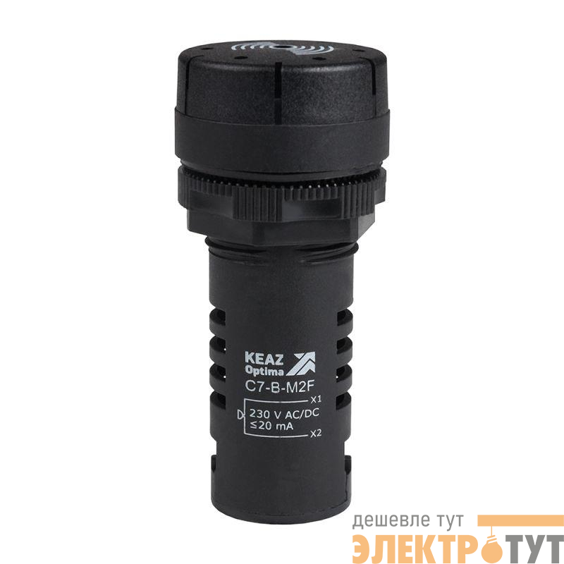 Зуммер с пульсирующим сигналом OptiSignal Compact D22 С7-B-M2F черн. 230В AC/DC КЭАЗ 362180