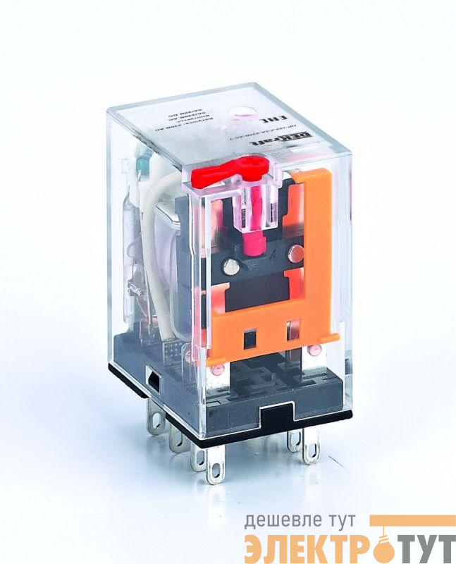 Реле промежуточное ПР-102 5А 12В AC 2 конт. с LED-индикацией и TEST фукц. DEKraft 23853DEK