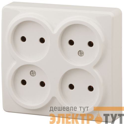 Розетка 4-м ОП Эра Эксперт 11-2210-02 16А IP20 250В 4х2P сл. кость Эра Б0020707