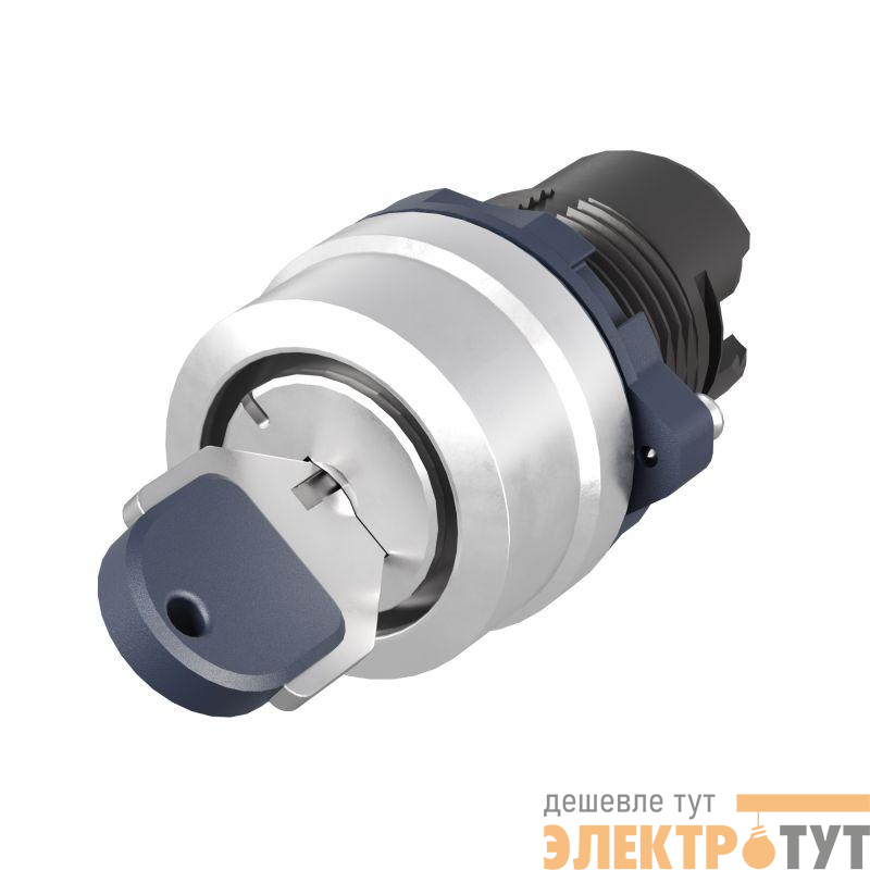 Головка переключателя с ключом на 2 положения с возвратом стандартная ручка алюм. черн. DKC M22S-KM2A