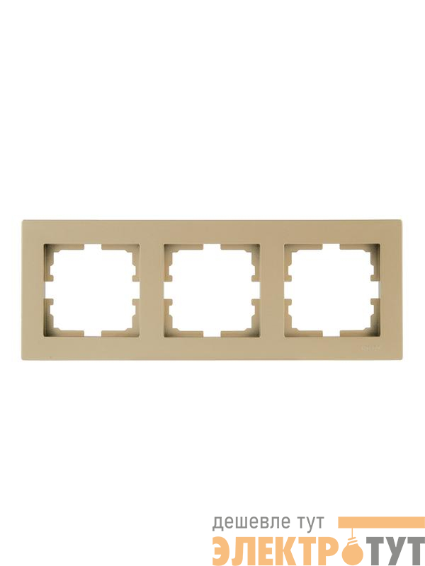 Рамка 3-м VESNA горизонт. без вставки зол. LEZARD 742-3600-148