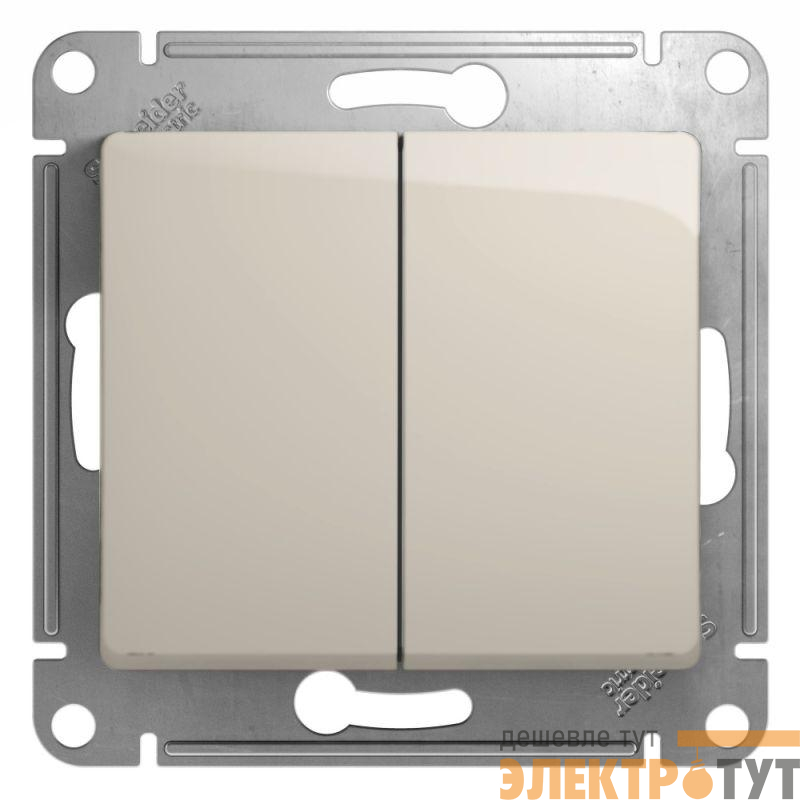 Переключатель проходной 2-кл. СП Glossa 10А IP20 (сх. 6) 10AX механизм молочн. SE GSL000965