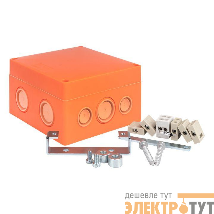 Коробка распаячная огнестойкая (126х126х74) 5 клемм. колод./1.5-6кв.мм/12 мв IP66 PROxima EKF plc-kmrf-126-506