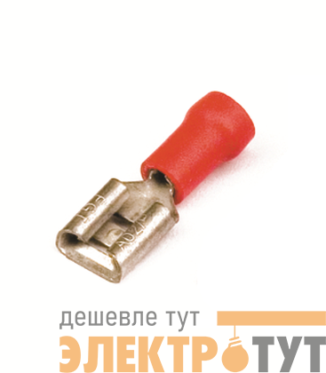Наконечник изол. "розетка" 0.25-1.5кв.мм А=4.8х0.8мм кр. (уп.100шт) DKC 2A01P