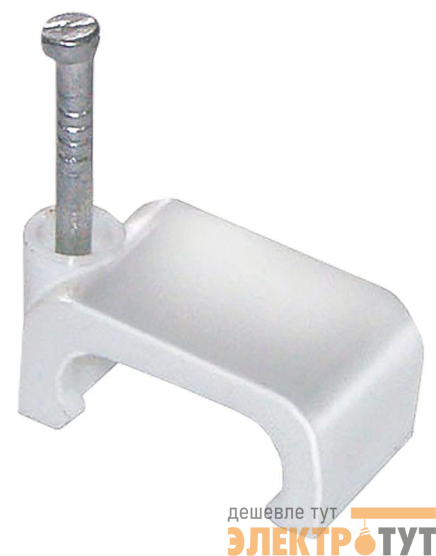 Скоба крепежная плоская с гвоздем d14мм пластик. (уп.20шт) IEK USK21-14-020