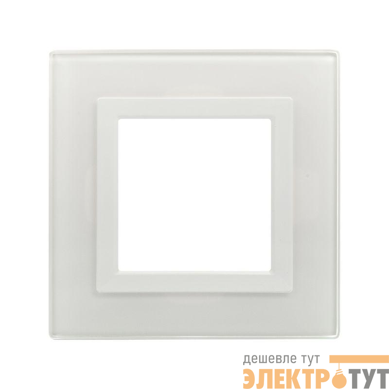 Рамка 1-м 2мод. Avanti натуральн. стекло бел. DKC 4400822