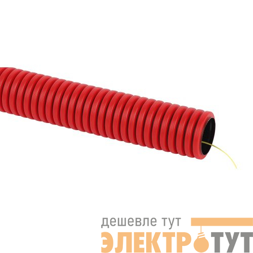 Труба гофрированная двустен. ПНД d40мм 450Н SN21 с протяжкой красн. (уп.50м) GOFR-40-50-HD2-R Эра Б0052251