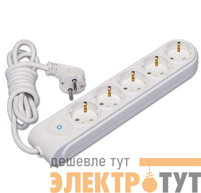 Удлинитель 5х2м с заземл. 16А IP20 с выкл. защ. шторки Makel N5310033