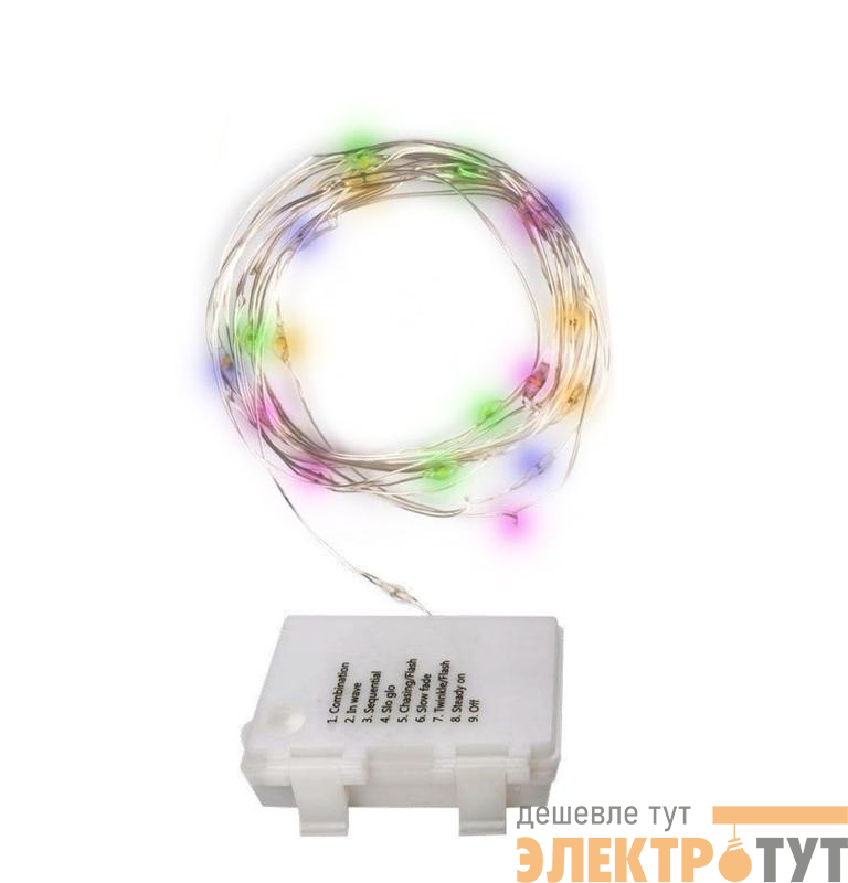 Гирлянда DC-G03-50M 50microLED RGB 5.1м 8реж. 3xAA (не в компл.) ФАZА 5047877