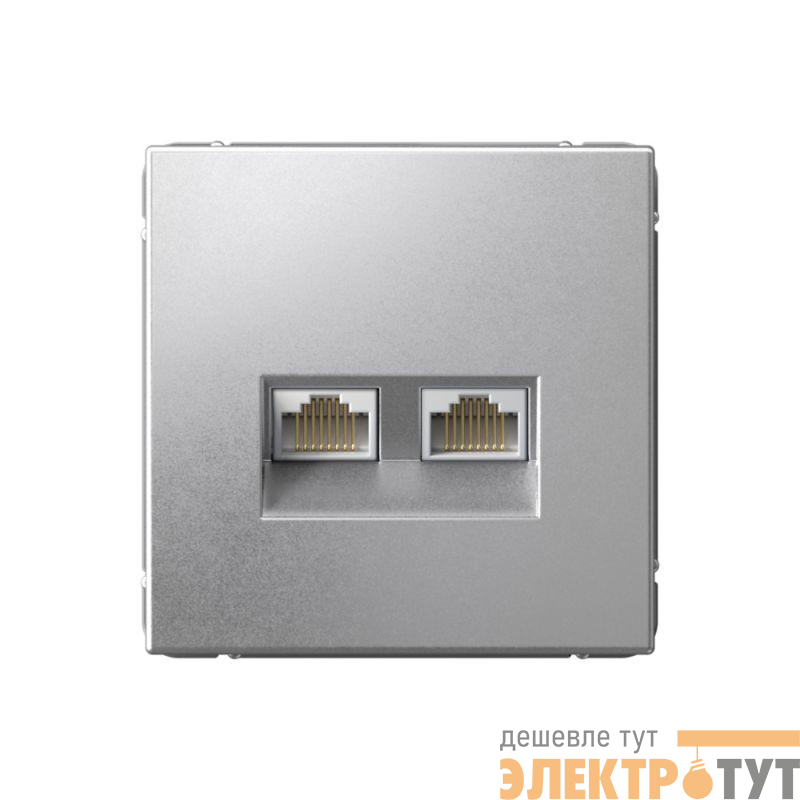 Розетка двойная компьютерная ArtGallery RJ45+RJ45 кат. 6A механизм алюм. SE GAL000388