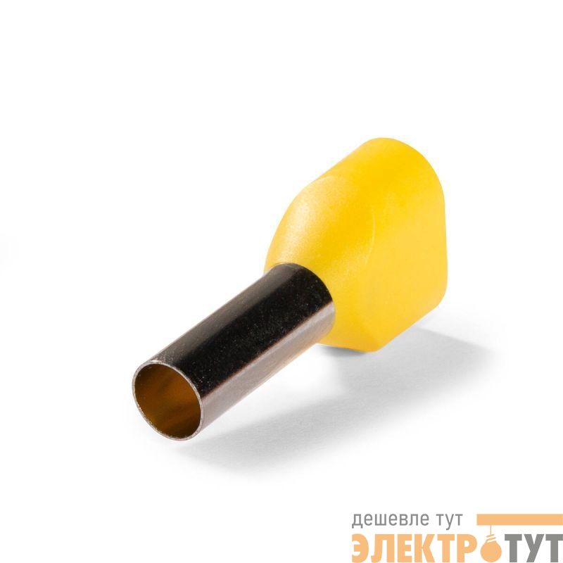 Наконечник штыревой втулочный изолированный НШВИ(2) 6.0-14 ЕВРО желт. КВТ 103249