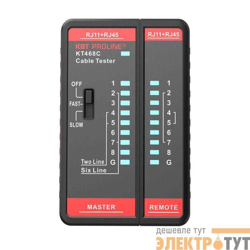 LAN-тестер кабельный KT 468C PROLINE КВТ 88552