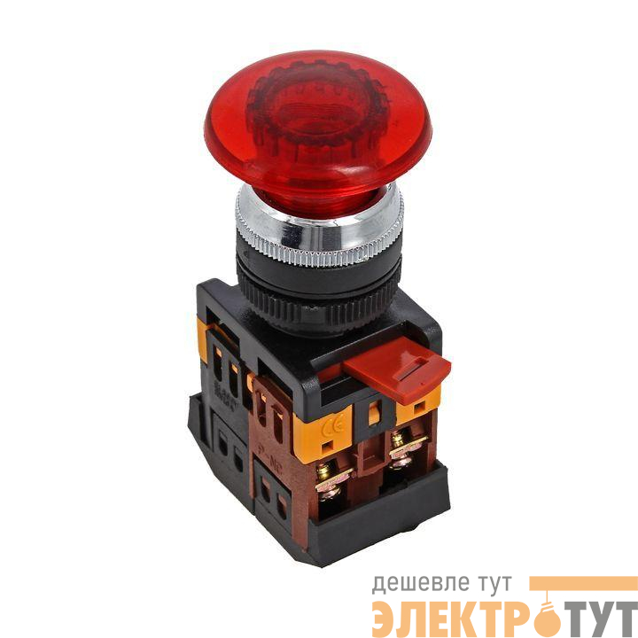 Кнопка AELA-22 "Грибок" красн. с подсветкой NO+NC 380В EKF pbn-aela-1r-380