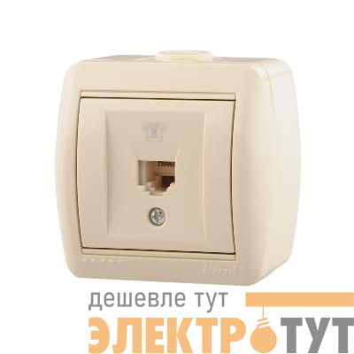Розетка телефонная 1-м ОП Nata RJ11 16А IP20 евро стандарт крем. LEZARD 710-0300-137