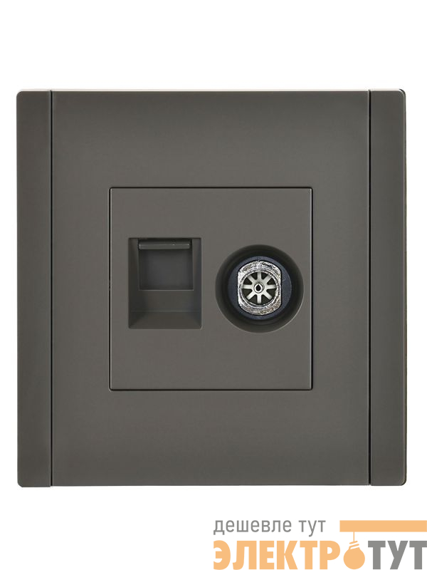Розетка 2-м TV+RJ45 кат.6 FORTE&PIANO FP337 сер. IEK FP-AK20-2-K03