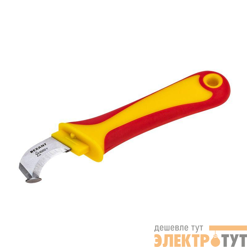 Нож монтажника нержавеющая сталь с "пяткой" Rexant 12-4935