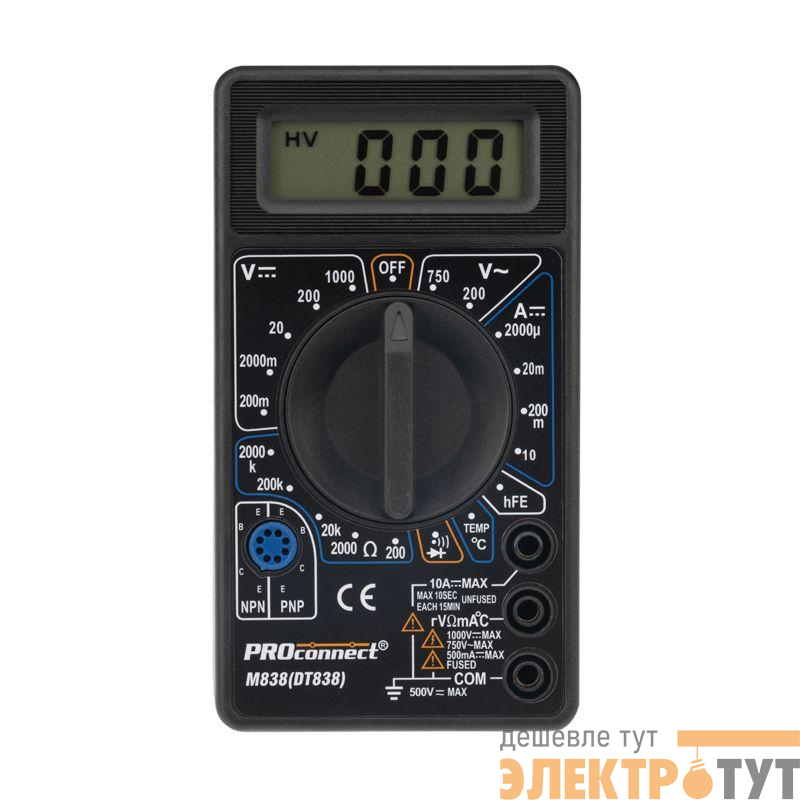 Мультиметр портативный M838 (DT838) PROCONNECT 13-3013