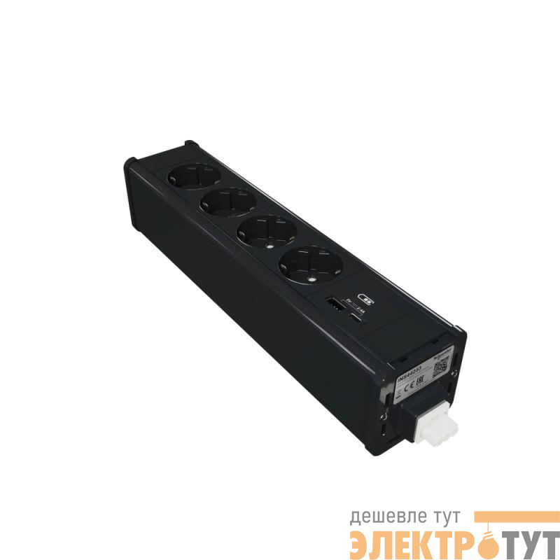 Блок Unica System+ 4хРозетка (2К+З) и 2хUSB A/C антрацит SchE INS44233