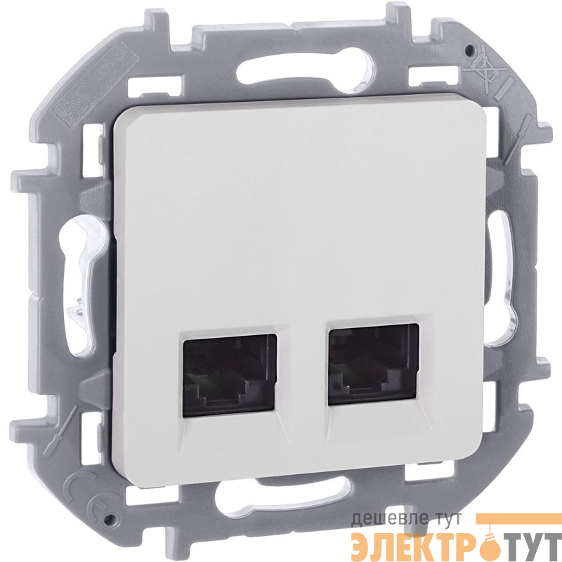 Розетка компьютерная 2-м Inspiria RJ45 кат.6 UTP механизм бел. IEK 673840