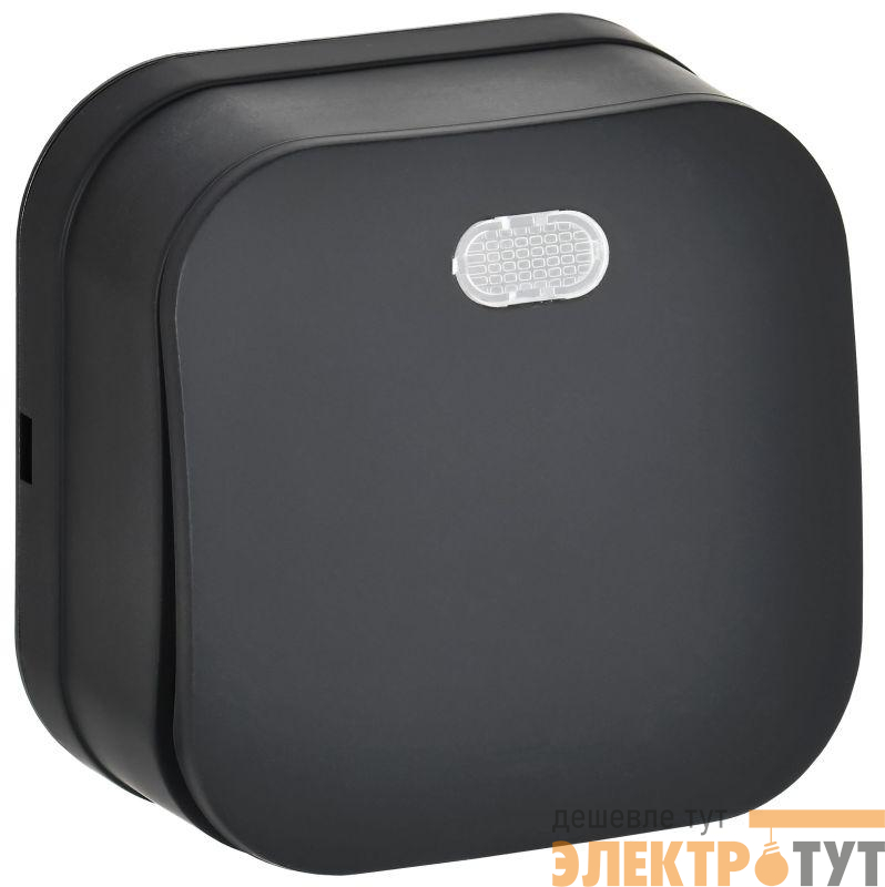 Выключатель 1-кл. ОП GLORY ВС20-1-1-ХЧм 10А с индикацией черн. матов. IEK EVH11-K02M-10