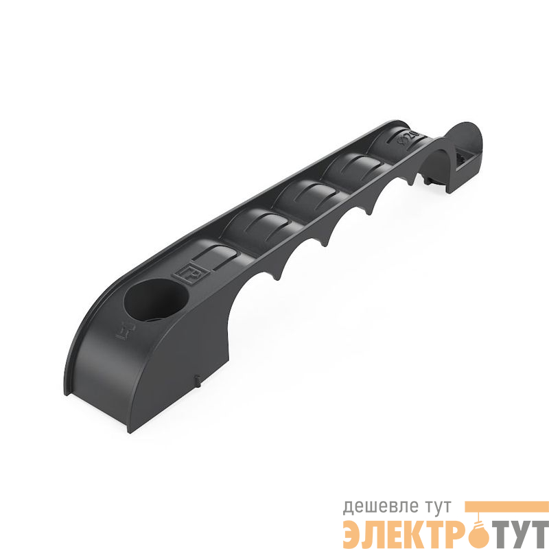 Держатель труб d20мм для прямого монтажа односторон. на 5 мест черн. (уп.20шт) Промрукав PR13.03283