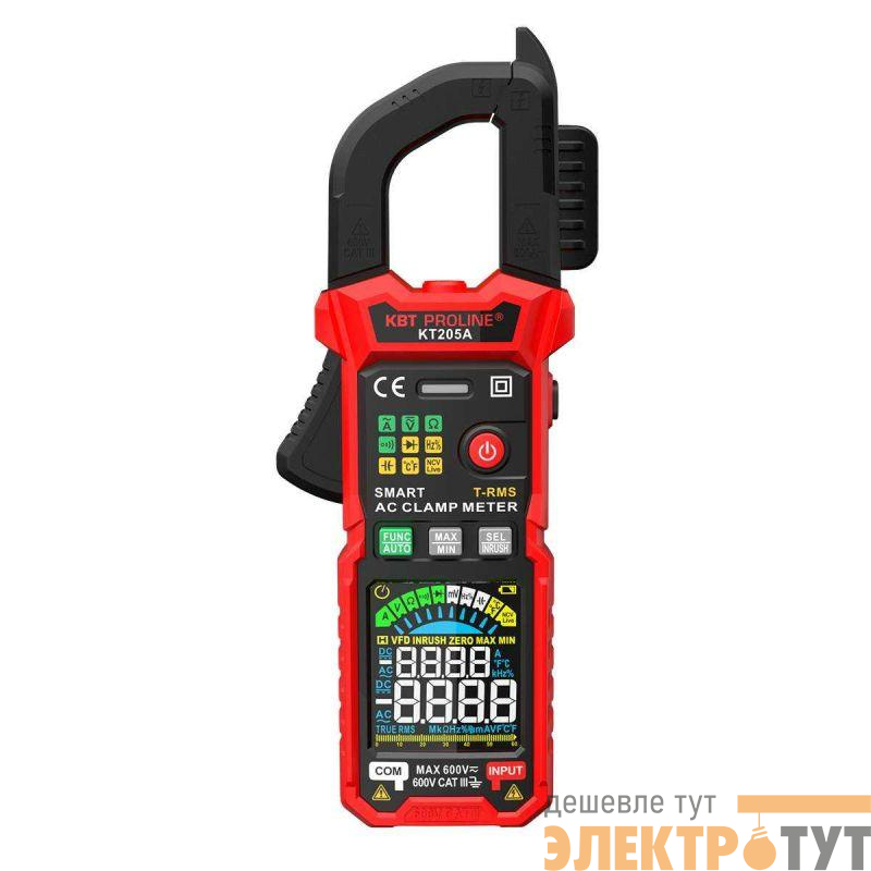 Клещи токовые цифровые КТ 205А PROLINE КВТ 90385