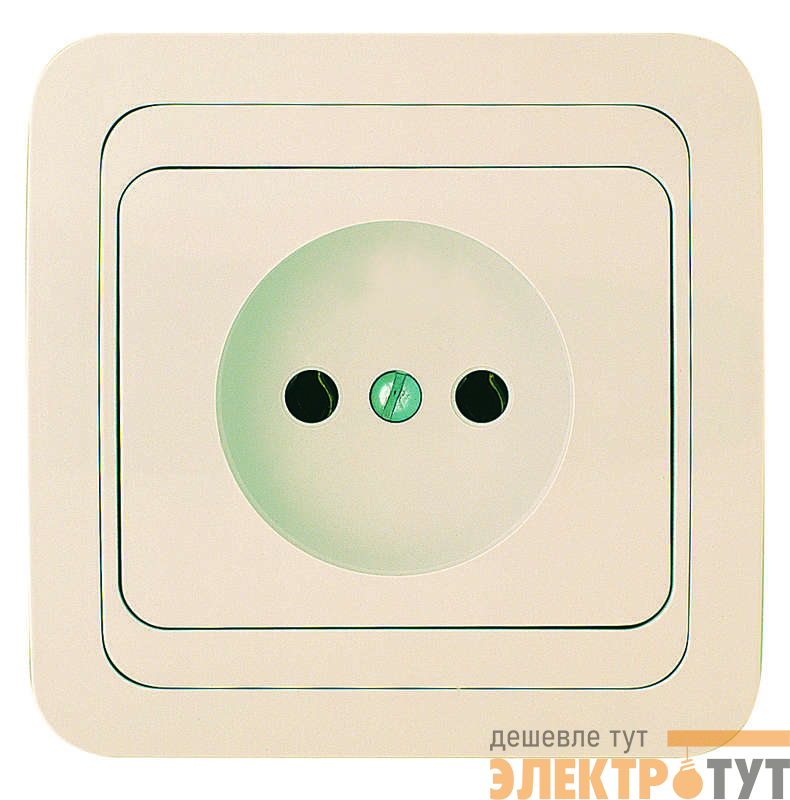 Розетка 1-м СП Mimoza 16А IP20 без заземл. керамика крем./крем. Makel 25002