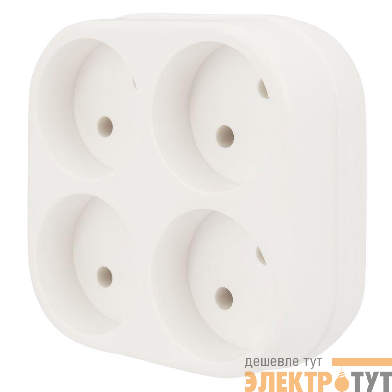 Разветвитель 4-м без заземл. 6-10А бел. Rexant 11-1072