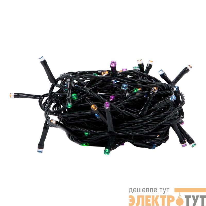Гирлянда светодиодная ULD-S1000-100/DGA MULTI-2 IP20 10м 100 светодиодов; голуб. желт. зел. розов. свет; провод зел. Uniel UL-00012358
