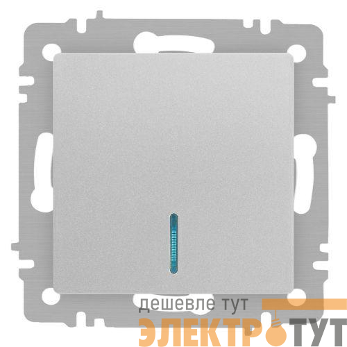 Выключатель 1-кл. СП Accent 6-102-03 10А IP20 250В с подсветкой AL/CU алюм. Intro Б0063478