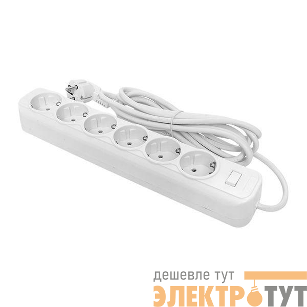 Удлинитель с сетевым фильтром 6х1.8м с заземл. 16А IP20 Блокбастер XL 3.2кВт ПВС 3х1 с выкл. PROxima EKF UFA16-310-6-018
