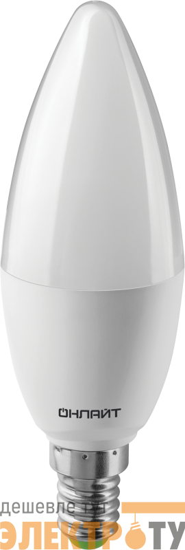 Лампа светодиодная 61 957 OLL-C37-10-230-4K-E14-FR 10Вт свеча 4000К нейтр. бел. E14 1000лм 176-264В ОНЛАЙТ 61957