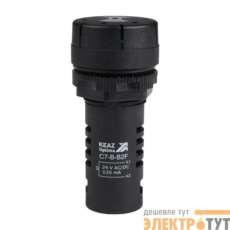Зуммер с непрерывным сигналом OptiSignal Compact D22 С7-B-B2C черн. 24В AC/DC КЭАЗ 362181