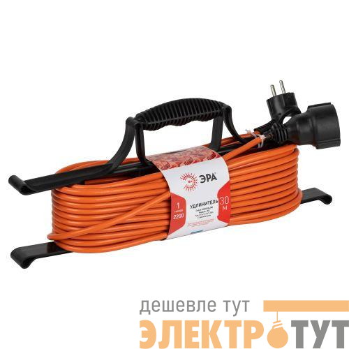 Удлинитель-шнур на рамке 1х30м с заземл. UFx-1e-3x1-30m ПВС 3х1 Эра Б0048667