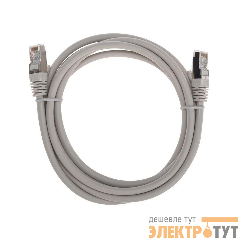 Патч-корд S/FTP CAT 6A (10G) RJ45-RJ45 28AWG LSZH сер. 2м Rexant 02-0390-2