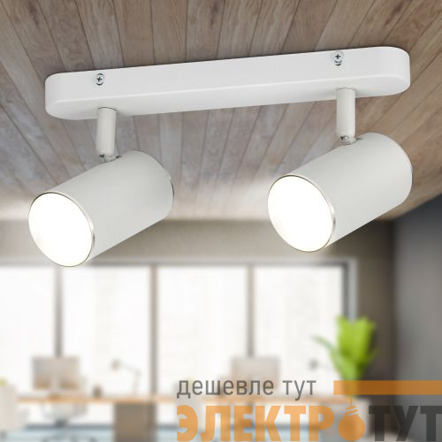 Светильник OL35-2 WH MR16 GU10 IP20 настен./потолочн. спот бел. хром Эра Б0056365