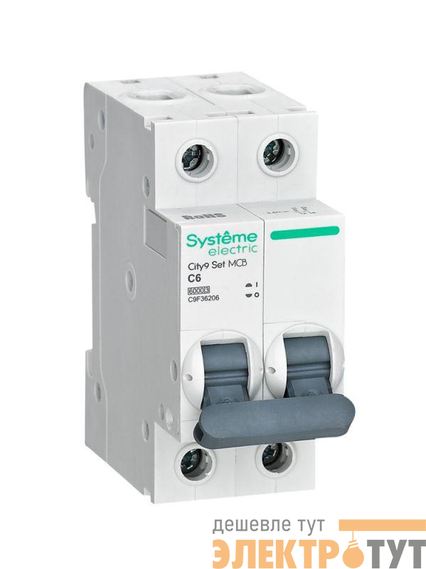 Выключатель автоматический 2п C 6А 6кА 230В City9 Set SE C9F36206