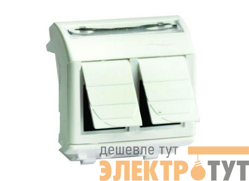 Розетка компьютерная 2-м СП 2мод. Brava RJ45 кат.5E бел. DKC 76656B