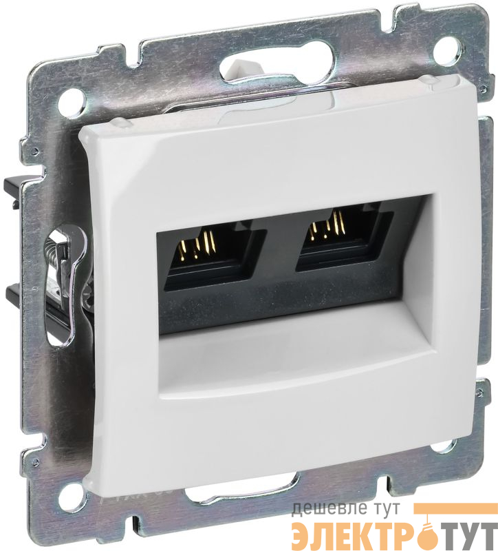 Розетка компьютерная 2-м СП Valena RJ45 кат.5E UTP на захватах механизм бел. IEK 774231