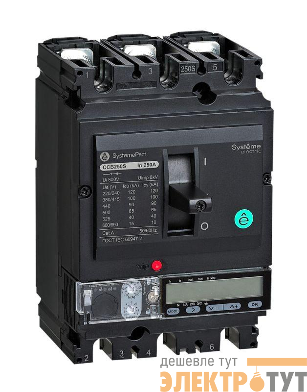 Выключатель автоматический SPC250 150кА S5.2E 3P3D 250А SE SPC250L25052E3DFC