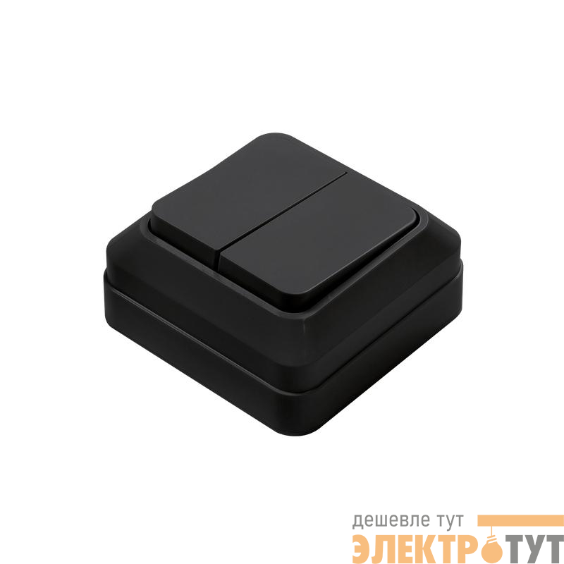 Выключатель 2-кл. BOLLETO накладной 7023B черн. IN HOME 4690612061023