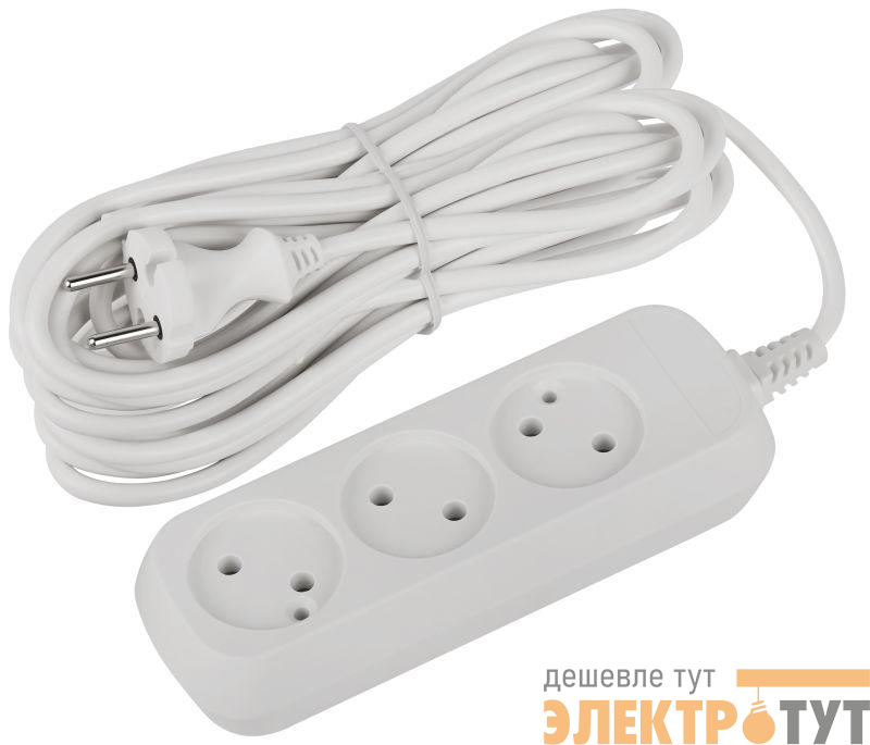 Удлинитель электрический UDL-10-3100 Greenline 3 розетки без заземления 10м ПВС 2х1кв.мм Эра Б0065024