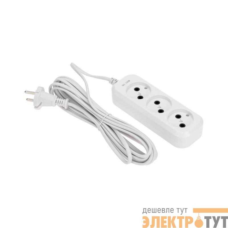 Удлинитель 3х5м без заземл. 2х0.75 бел. PROCONNECT 13-4207